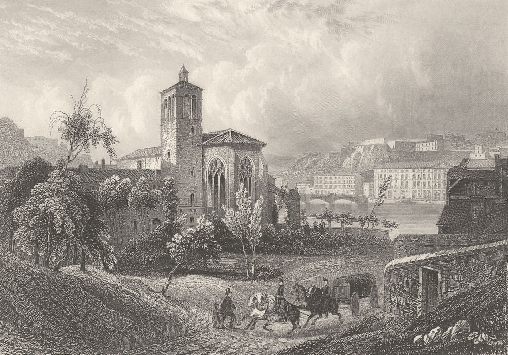 FRANCE. Lyons c1856 old antique vintage print picture